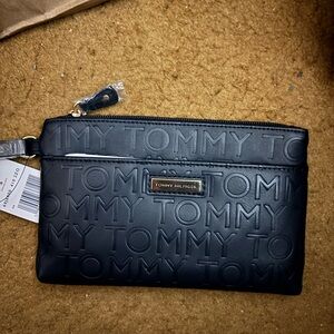Tommy Hilfiger Black Embossed Wristlet